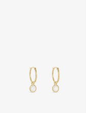 Stilla 18ct yellow gold-plated vermeil sterling silver and moonstone hoop earrings