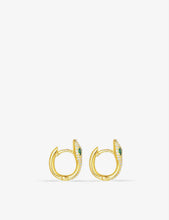 Serpent sterling silver, zirconia and green nano earrings