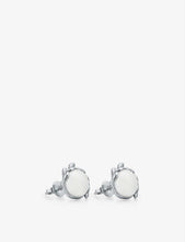 Paloma Picasso Olive Leaf sterling silver pearl earrings