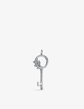 Victoria diamond and platinum vine circle key pendant