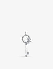 Victoria diamond and platinum vine circle key pendant