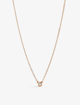 Diamonds by the Yard® diamond and 18ct rose-gold pendant necklace