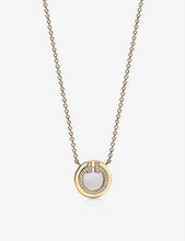 Tiffany T Circle diamond, mother-of-pearl and 18ct yellow-gold pendant necklace