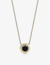 Tiffany T Circle diamond, onyx and 18ct yellow-gold pendant necklace
