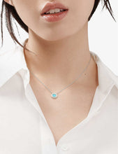 Tiffany T Two Circle 18ct white-gold, diamond and turquoise pendant necklace