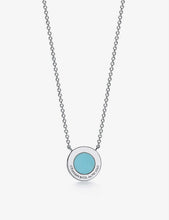 Tiffany T Two Circle 18ct white-gold, diamond and turquoise pendant necklace