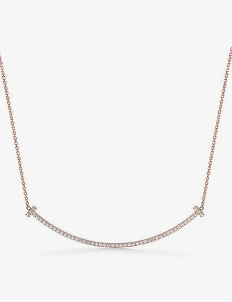 Tiffany T Smile extra-large diamond and 18ct rose-gold necklace