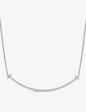 Tiffany T Smile extra-large diamond and 18ct white-gold necklace