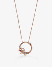 Vine Circle large 18ct rose-gold and 0.70ct brilliant- and marquise-cut diamond pendant necklace
