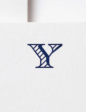 ‘Y’-engraved white wove cards box of ten