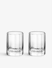 Fluted crystal shot glasses set of two