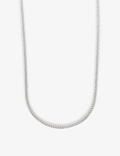 Cuban-chain rhodium-plated sterling-silver necklace