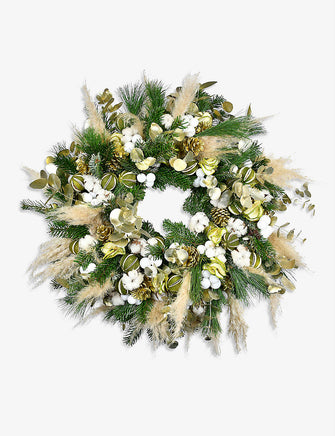 Gold Gift real-foliage wreath 40cm