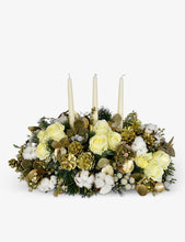 The Gold and White real-foliage table decoration