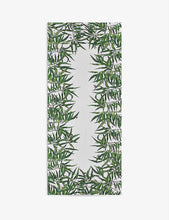 Les Palmiers Leaf linen tablecloth 165x380cm