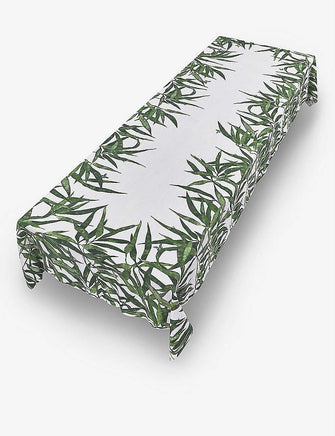 Les Palmiers Leaf linen tablecloth 165x380cm