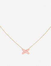 Jeux de Liens 18ct rose-gold, diamond and pink opal pendant necklace