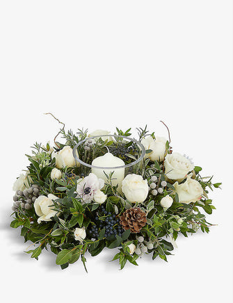 Nordic Rose table wreath with vase and candle