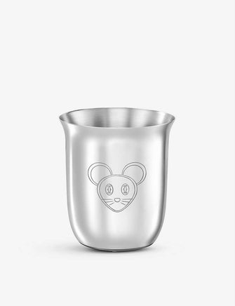 Baby mouse-engraved sterling silver tumbler