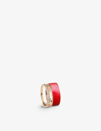 Berbere Module lacquer, diamond and 18ct rose-gold ring