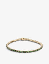 14ct yellow-gold and tsavorite tennis bracelet