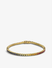 Rainbow Tennis sapphire and 14ct yellow-gold bracelet