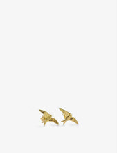 Alex Monroe Teeny Tiny Swallow 18ct gold stud earrings