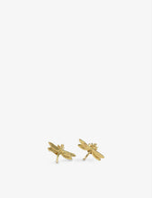 Alex Monroe Teeny Tiny Dragonfly 18ct gold stud earrings