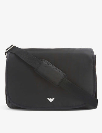 Logo-embellished woven changing bag