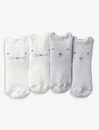 Face cotton-blend socks set of two 0-24 months