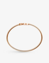 Happy Hearts 18ct rose-gold, 0.05ct diamond and mother-of-pearl bangle bracelet