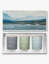 Explore mini scented candle pack of three