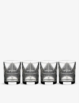 Mixing Rum crystal glasses set of four