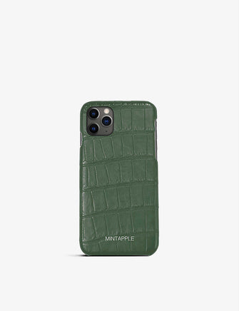 Alligator-embossed leather iPhone 11 Pro case