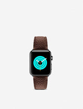 Apple Watch grained-leather strap and stainless steel case 40mm