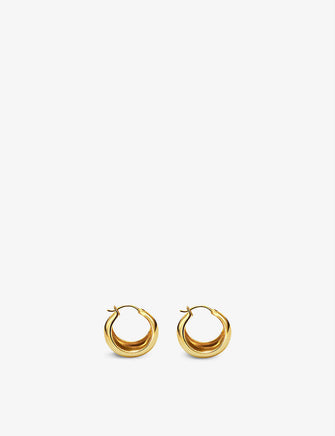 Oli 18ct yellow gold-plated brass hoop earrings