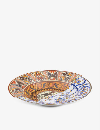 Hybrid Tula printed porcelain soup bowl 25.4cm