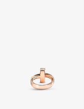 T1 Wide 18ct rose-gold and 0.19ct diamond ring