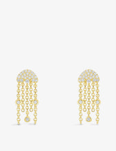 Jellyfish yellow gold-tone sterling silver and zirconia earrings