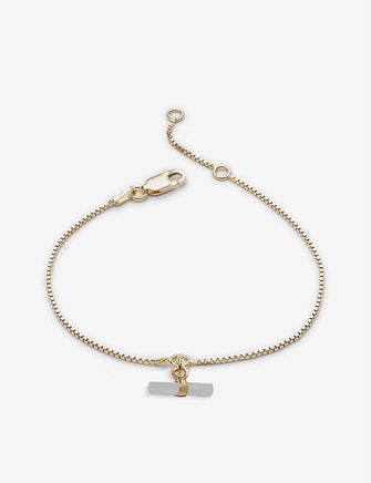 Mini T-bar 22ct yellow gold-plated sterling-silver bracelet