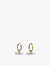 Mini T-bar 22ct yellow gold-plated sterling silver huggies