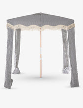 Fringed canvas and wood beach cabana 198cm