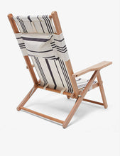 Striped cotton and hardwood beach chair 87cm x 76cm