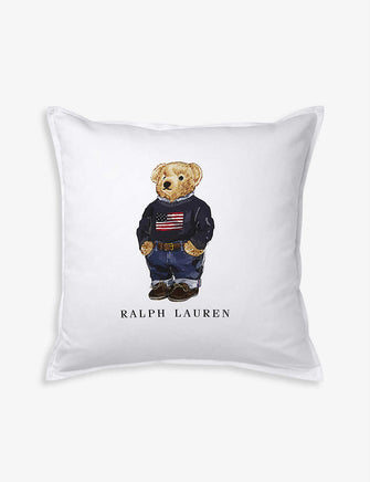 Bear print cotton cushion cover 50cm x 50cm