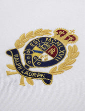 Crest-embroidered cotton cushion cover 30cm x 50cm