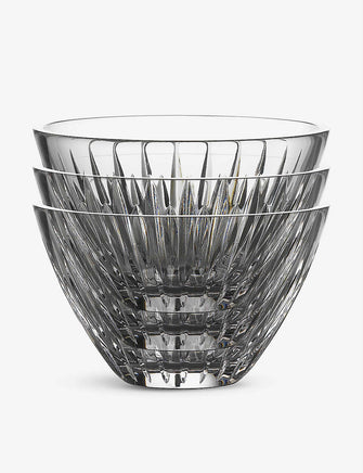 Mara crystal glass stacking bowls set of three 7.6cm