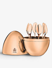 Mood Espresso rose-gold plated spoons in rose gold-plated egg set of six