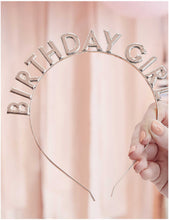 Birthday Girl rose gold-plated metal headband 19cm