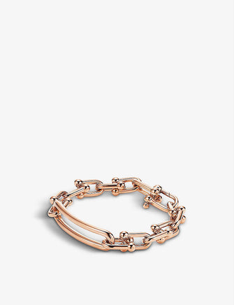 Link small 18ct rose-gold chain bracelet