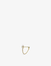 Chain-embellished 14ct yellow gold-plated sterling silver single stud earring